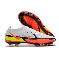 Fotbollsskor Nike Phantom GT2 Elite FG Motivation - Vit Röd Neon Svart