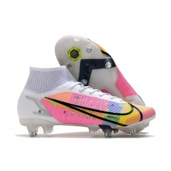 Nike Mercurial Superfly 8 Elite SG-PRO AC Dragonfly - Vit Silver Mörklila LIMITED EDITION