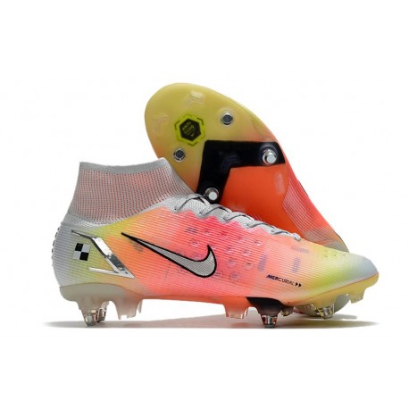 Nike Mercurial Superfly 8 Elite SG-PRO AC Vit Röd Silver