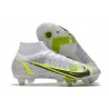 Nike Mercurial Superfly 8 Elite SG-PRO AC - Vit Svart Silver Neon