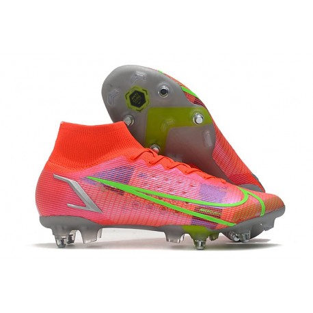 Nike Mercurial Superfly 8 Elite SG-PRO AC Spectrum - Röd Silver