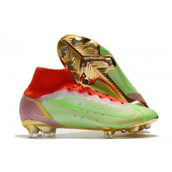 Nike Mercurial Superfly VIII Elite DF FG Grön Röd Guld