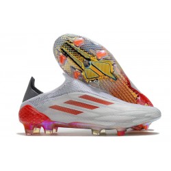 Fotbollsskor för adidas X Speedflow+ FG WhiteSpark - Vit Silver Röd