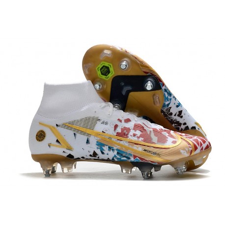 Nike Mercurial Superfly 8 Elite SG-PRO AC Vit Röd Guld