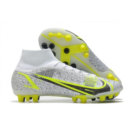 Nike Mercurial Superfly 8 Elite AG PRO Silver Safari - Vit Svart Silver Neon