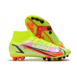 Nike Mercurial Superfly 8 Elite AG PRO Volt Svart Bright Crimson