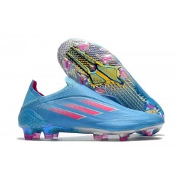 Fotbollsskor för Herrar adidas X Speedflow+ FG Sapphire Edge - Blå Rosa Vit