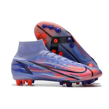 Nike Mercurial Superfly 8 Elite AG PRO KM Flames - Lila Silver