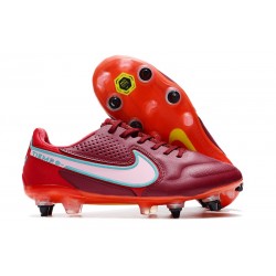 Nike Tiempo Legend 9 Elite SG PRO AC Blueprint - Bordeaux Vit Rosa