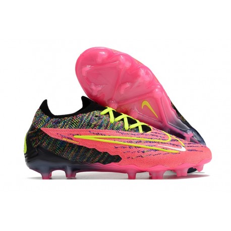 Nike Phantom GX Gripknit Elite FG Rosa Svart Gul