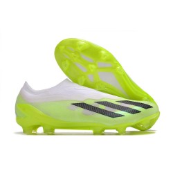 adidas X Crazyfast .1 Laceless FG Crazyrush - Vit Svart Lucid Lemon