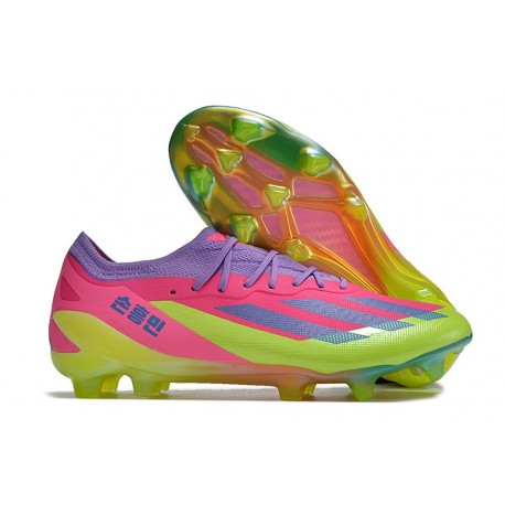 Fotbollsskor adidas X Crazyfast Messi .1 FG Korean Nights Son - Lucid Lemon Blå Rosa LIMITED EDITION