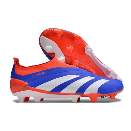 Adidas Predator Elite Laceless FG Fotbollsskor Blå Vit Röd 