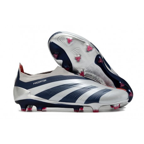Adidas Predator Elite Laceless FG Fotbollsskor Silver Svart Röd
