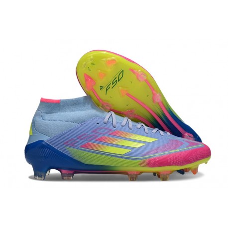 Adidas F50 Elite Mid FG Blå Gul Rosa