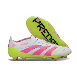 Fotbollsskor Adidas Predator 2025 Elite FG Vit Rosa Gul