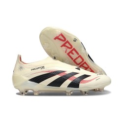 adidas Predator Elite Snörfria FG Beige Svart Röd