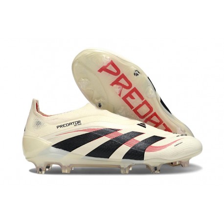 adidas Predator Elite Snörfria FG Beige Svart Röd