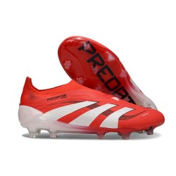 adidas Predator Elite Snörfria FG Röd Vit Svart
