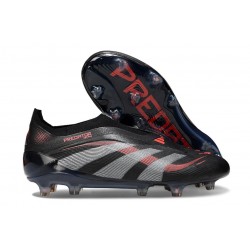 adidas Predator Elite Snörfria FG Svart Grå Röd 
