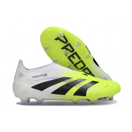 adidas Predator Elite Snörfria FG Vit Svart Gul