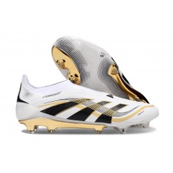 adidas Predator Elite Snörfria FG Vit Svart Guld
