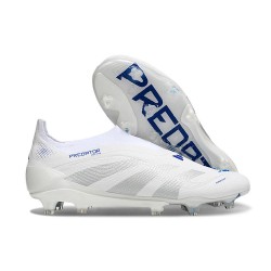 adidas Predator Elite Snörfria FG Vit Grå Blå