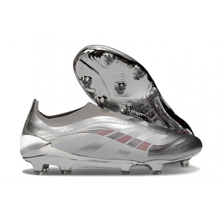 adidas Predator Elite Snörfria FG Silver Grå