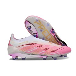 adidas Predator Elite Snörfria FG Rosa Vit