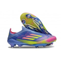 Fotbollsskor för Män adidas F50 + Snörlösa FG Blå Gul Rosa