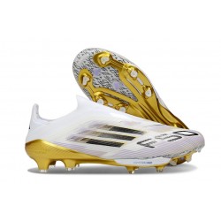 Fotbollsskor för Män adidas F50 + Snörlösa FG Vit Svart Guld