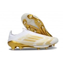 Fotbollsskor för Män adidas F50 + Snörlösa FG Vit Guld