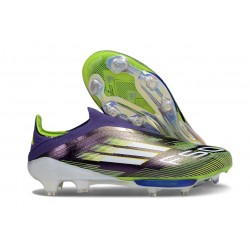 Fotbollsskor för Män adidas F50 + Snörlösa FG Lila Gul Vit