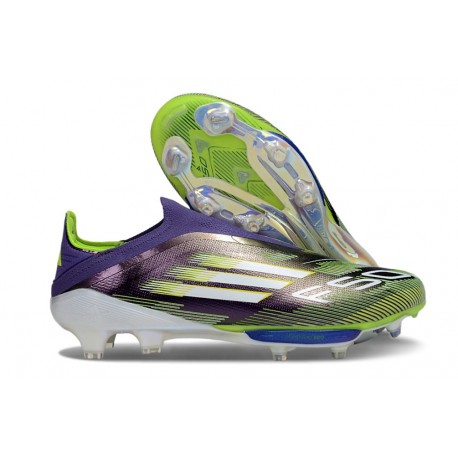 Fotbollsskor för Män adidas F50 + Snörlösa FG Lila Gul Vit