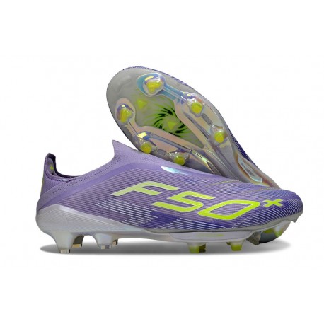 Fotbollsskor för Män adidas F50 + Snörlösa FG Lila Gul