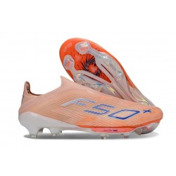 Fotbollsskor för Män adidas F50 + Snörlösa FG Orange Blå