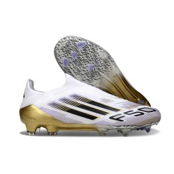 Fotbollsskor Adidas F50 Elite LL FG Vit Svart Guld