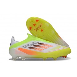 adidas F50 Elite Snörfria FG Vit Gul Orange
