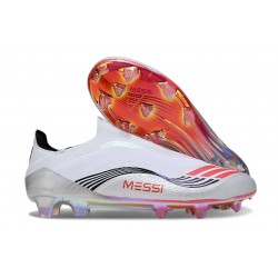 adidas F50 Elite Snörfria Fadidas F50 Elite Snörfria FG X Messi Vit Silver Röd G