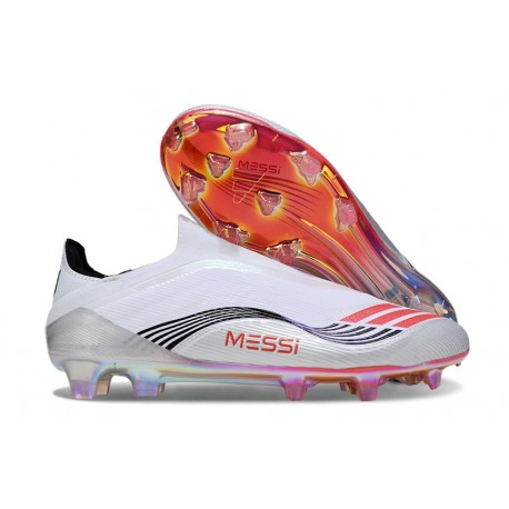 adidas F50 Elite Snörfria Fadidas F50 Elite Snörfria FG X Messi Vit Silver Röd G