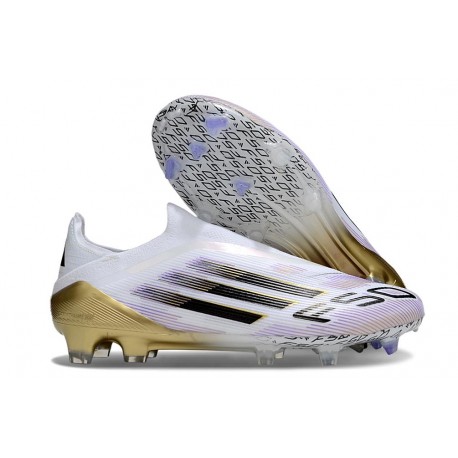 adidas F50 Elite Snörfria FG Vit Svart Guld
