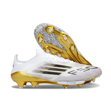 adidas F50+ FG Skor Vit Svart Guld