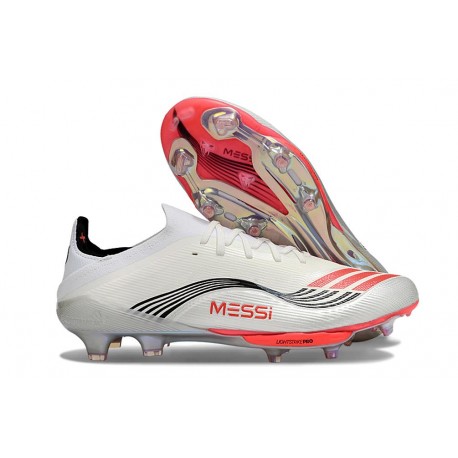 adidas F50+ FG Skor X Messi Vit Silver Röd 