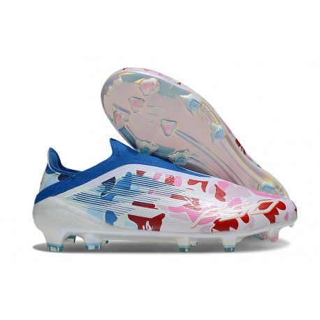adidas F50 Elite Snörfria FG Vit Rosa Blå