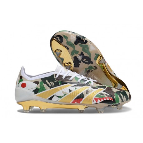 Fotbollsskor Adidas Predator 2025 Elite FG Vit Svart Grön Guld