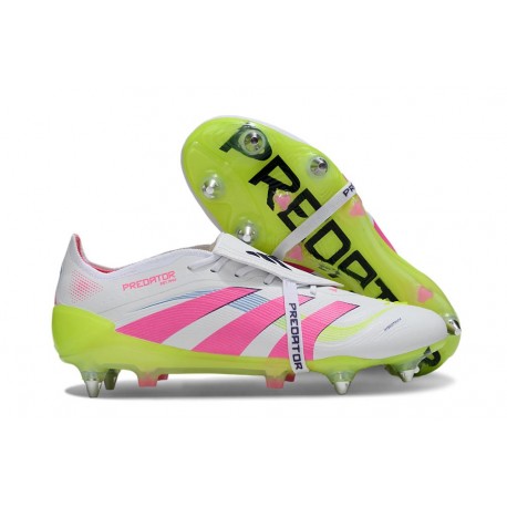 adidas Predator Elite Fold Over Tongue SG fotbollsskor Vit Rosa Gul