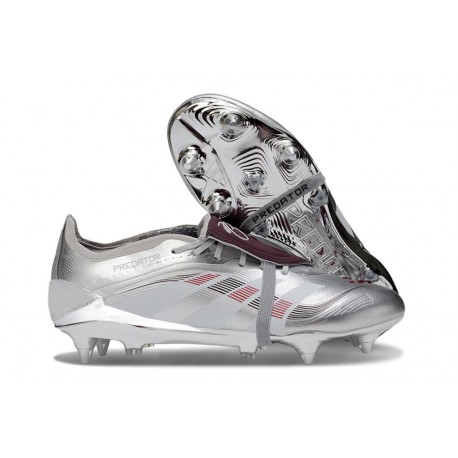 adidas Predator Elite Fold Over Tongue SG fotbollsskor Silver Röd 