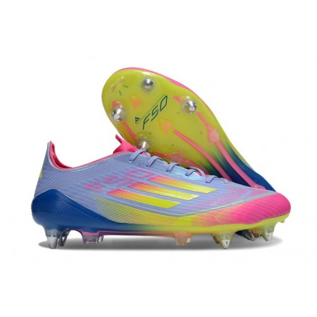 adidas F50 Elite SG fotbollsskor Blå Gul Rosa
