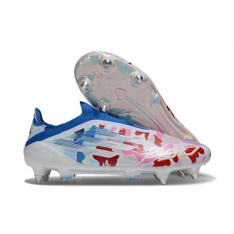 adidas F50 Elite Snörfria SG-Pro Vit Röd Blå