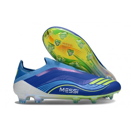 Fotbollsskor för Herrar adidas F50 Elite Laceless FG X MESSI Blå Gul